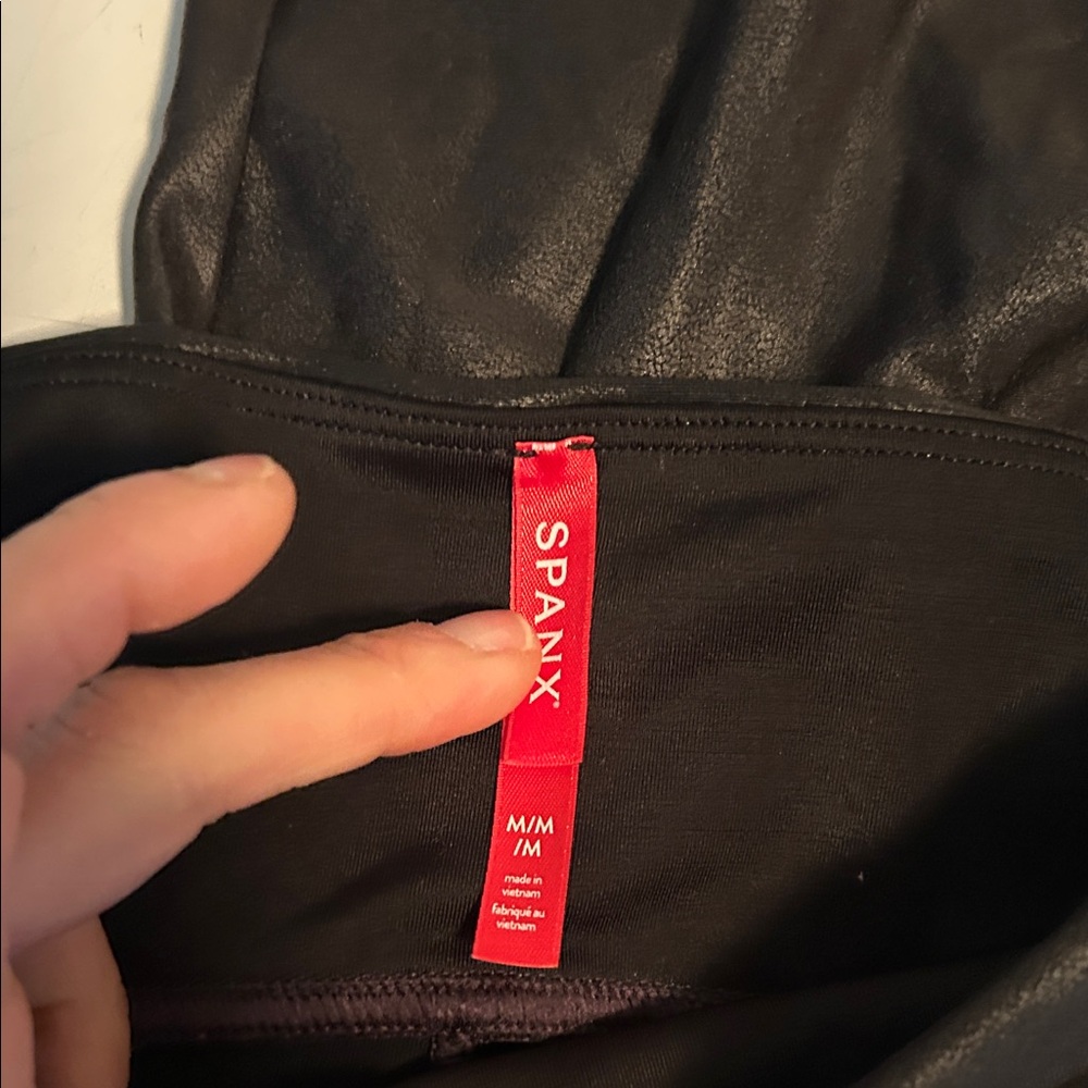 SPANX Black Pleather Leggings